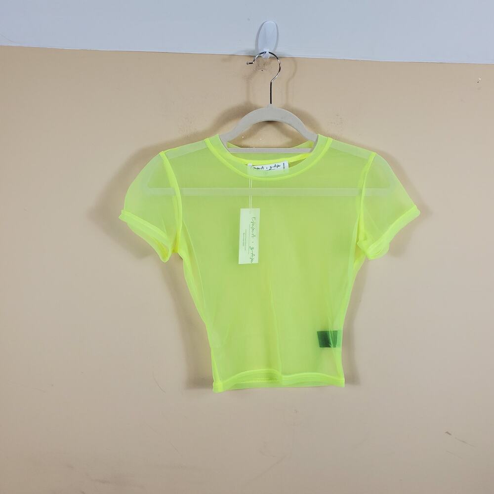 Emma & Sam Mesh Short Sleeve Tee Women's Size S